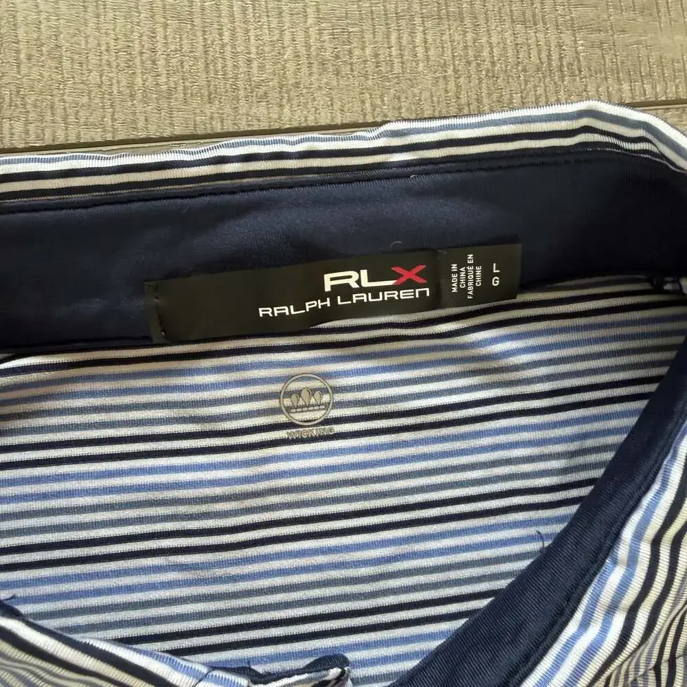 RLX Ralph Lauren Golf Polo Mens L Blue Gray